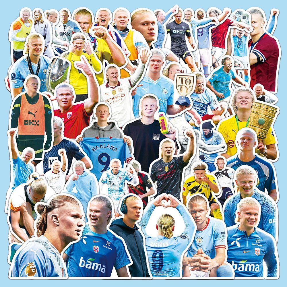 50PCS Football Star Stickers – Soccer Player Sticker Pack for Water Bottle, Laptop & Phone