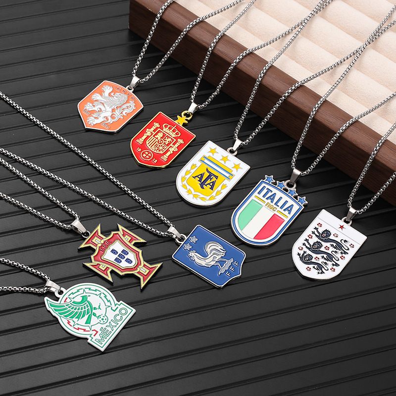 2026 World Cup Team Snake Bone Chain Necklace – Stainless Steel Football Pendant Jewelry