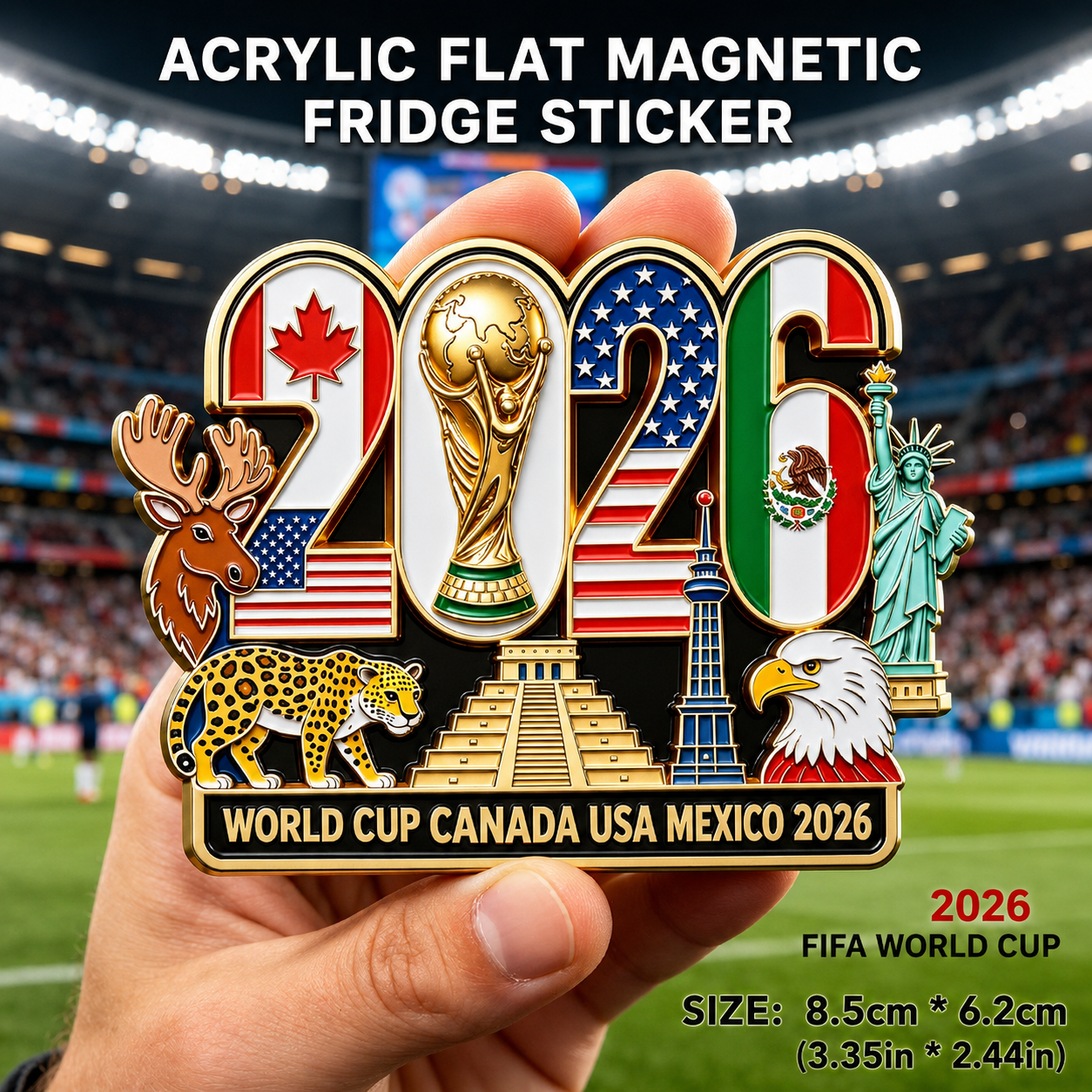 World Cup Football Magnetic Fridge Magnet – Soccer Team Souvenir Stickers for Refrigerator