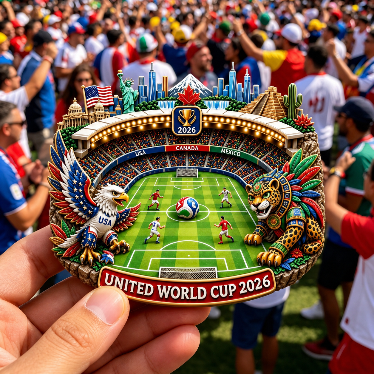 World Cup Football Magnetic Fridge Magnet – Soccer Team Souvenir Stickers for Refrigerator